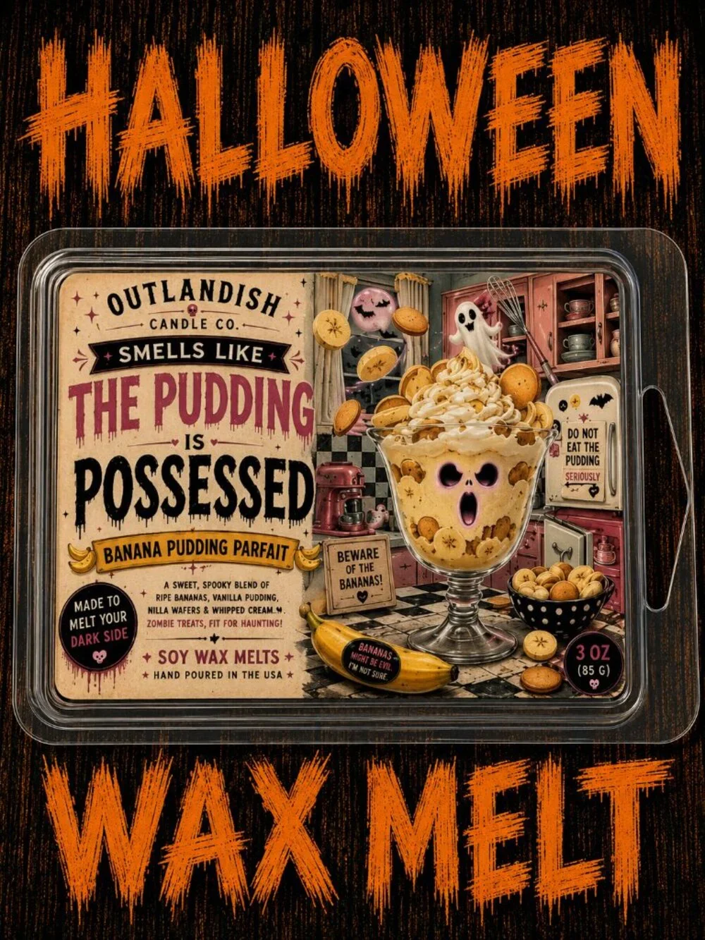 The Pudding Is Possessed Wax Melts | Banana Pudding Scent